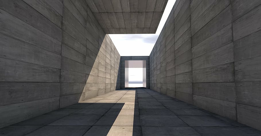 gray concrete wall, tunnel, end, architecture, passage, building HD wallpaper