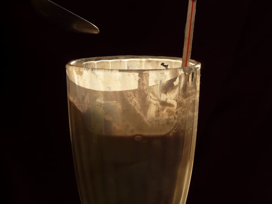 Cafe, Glass, Drink, Cream, eiscafe, cocoa, tube, benefit from HD wallpaper