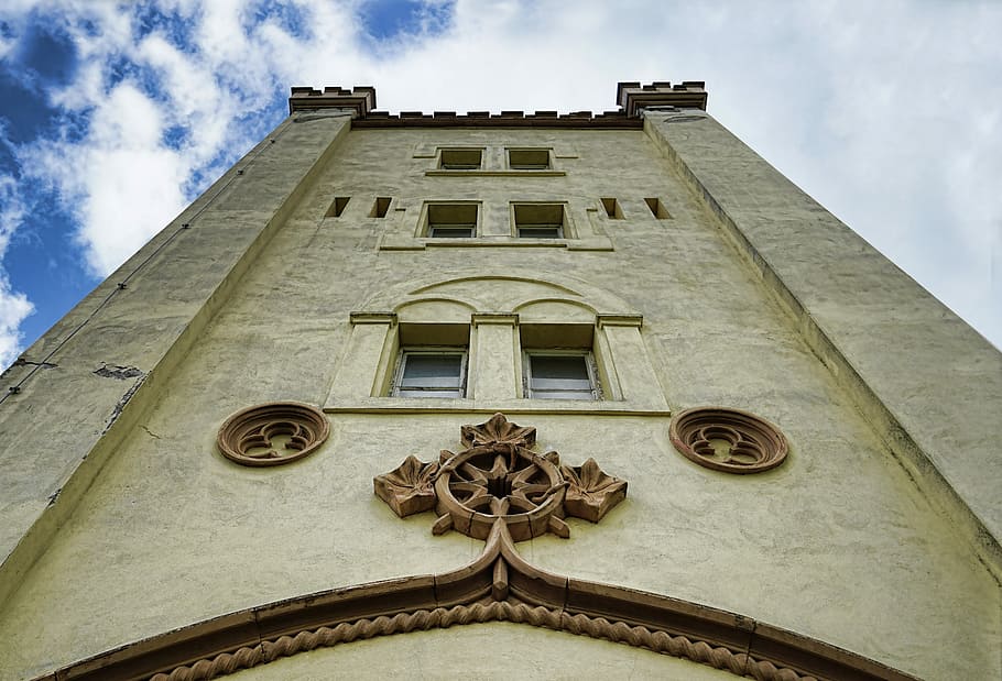 architecture, building, old, facade, tower, old building, low angle view HD wallpaper
