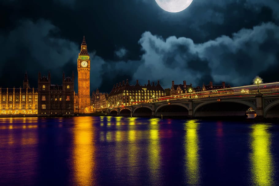 HD wallpaper: Big Ben on London lighted during night time, skyline, england  | Wallpaper Flare