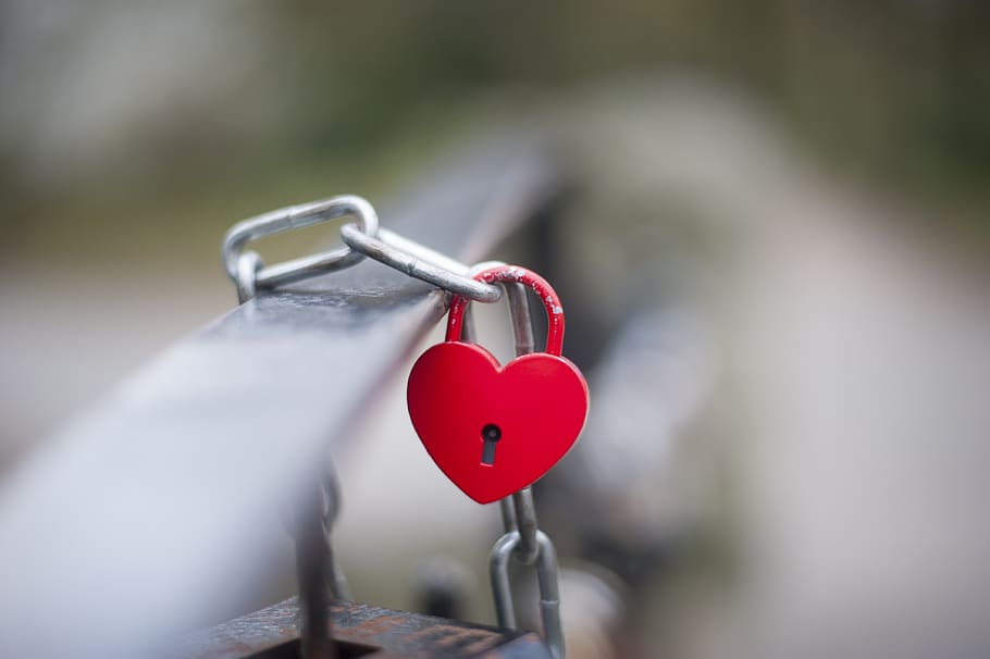 love, symbol, love bridge, padlock, love locks, chain, shut off, HD wallpaper