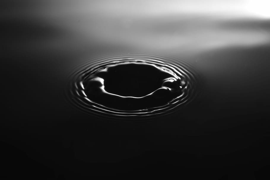 grayscale water drop, grayscale photography of ripple of water HD wallpaper