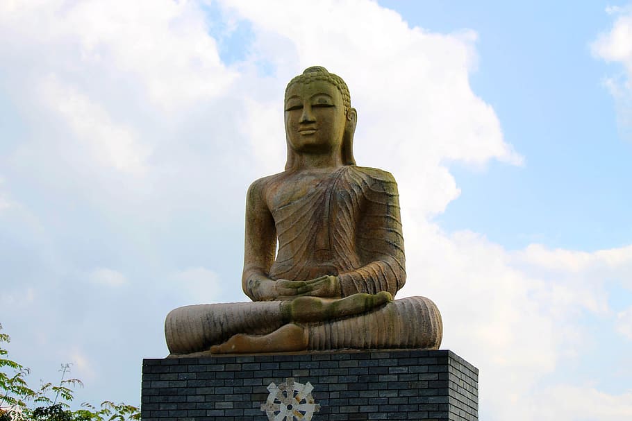 stone sculpture, buddha, statue, stonework, artwork, ancient HD wallpaper