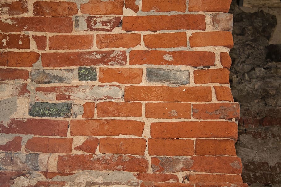wall, brick, old, hard, whitish, red, bricked, fund, background HD wallpaper