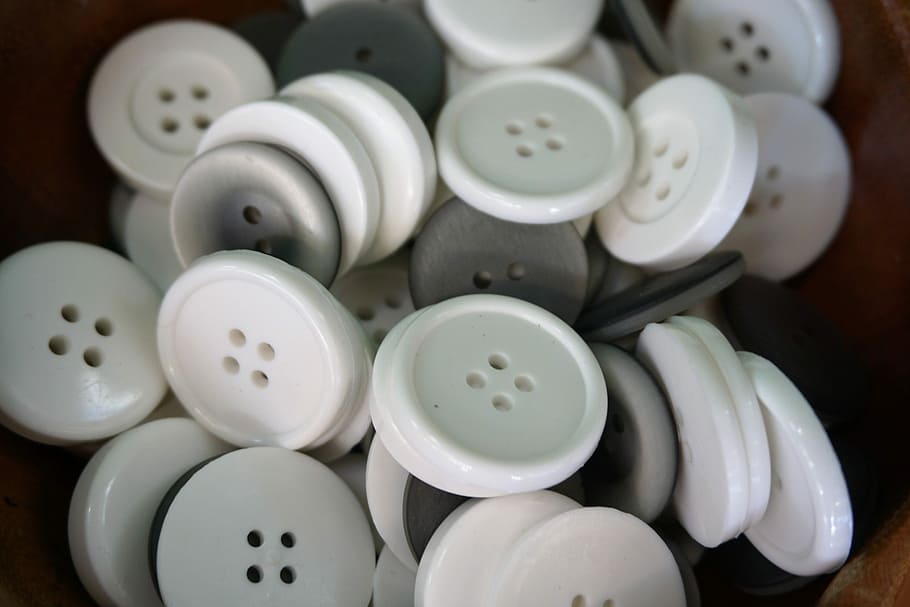 Buttons, White, Cloth, buttoning, large group of objects, no people HD wallpaper