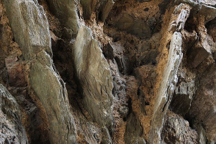 stone, rock, structure, slate, texture, cliff, scree, nature HD wallpaper