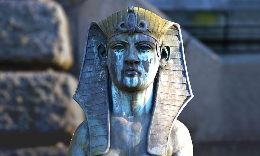 gray concrete egyptian statue at daytime, sphinx, tomb, weathered HD wallpaper