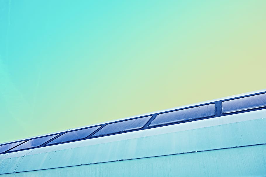 low angle photo of black framed windows, white and black building at daytime HD wallpaper