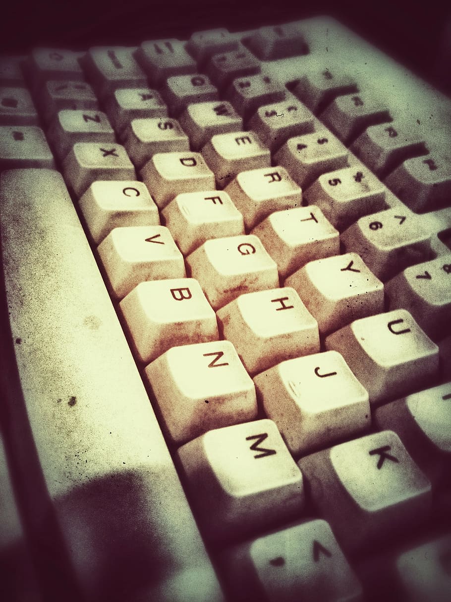 keyboard, grunge, antique, computer, old, typing, computer keyboard HD wallpaper