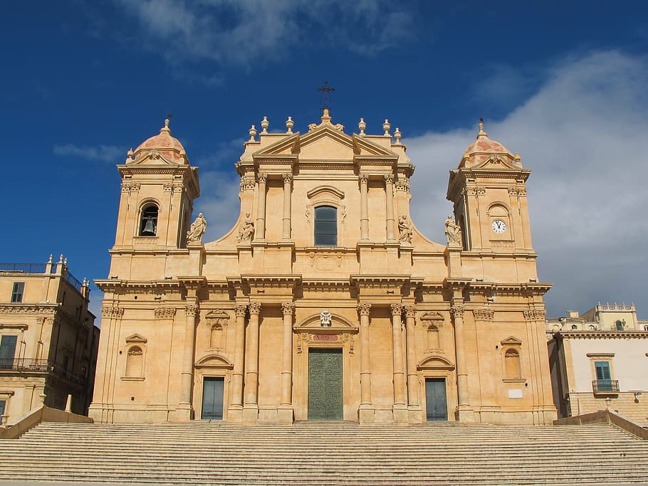 cattedrale di noto, sicilia, italy, cathedral, church, unesco, HD wallpaper