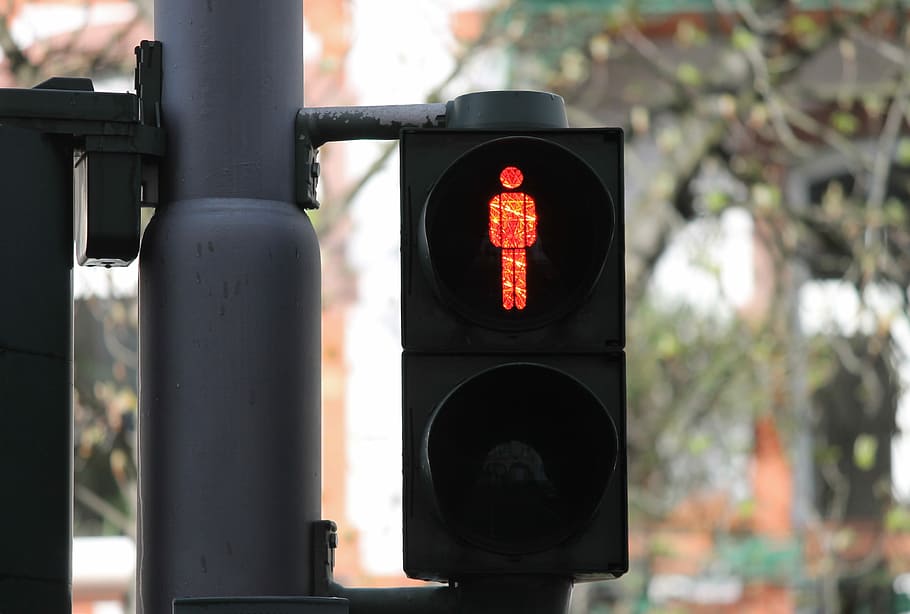 pedestrian light signage, footbridge, germany, stop, containing HD wallpaper