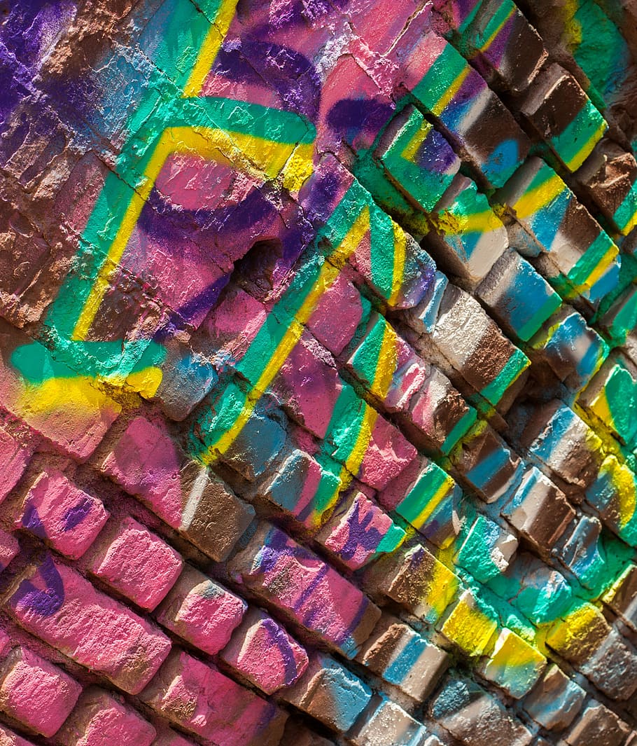 graffiti wall, colorful, bricks, art, multi Colored, abstract HD wallpaper