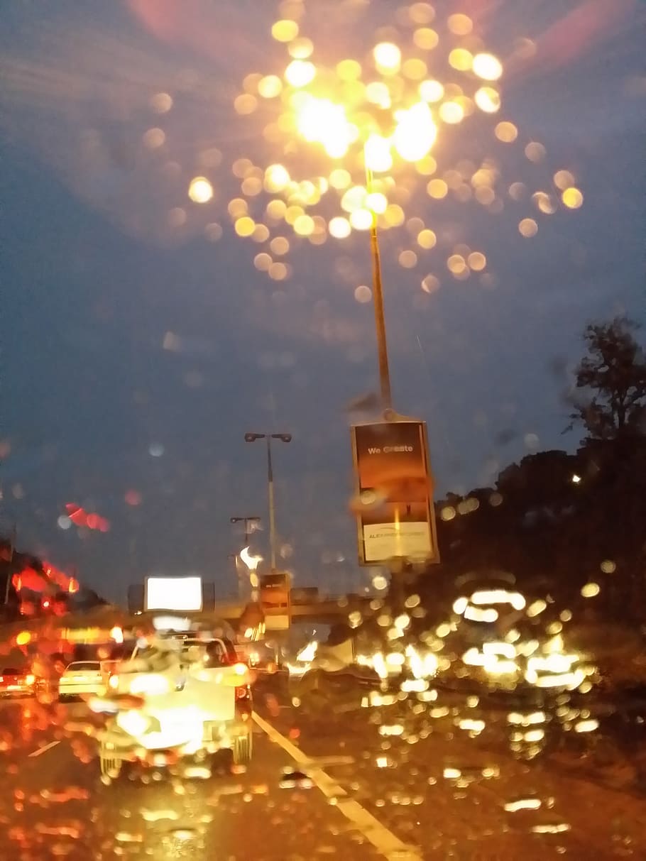 Blurry Vision, Night, Drive, rain, rainy, illuminated, no people HD wallpaper