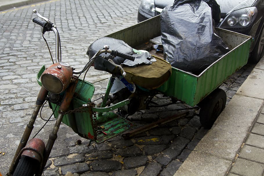 moto, oxide, old, street, day, no people, transportation, city HD wallpaper