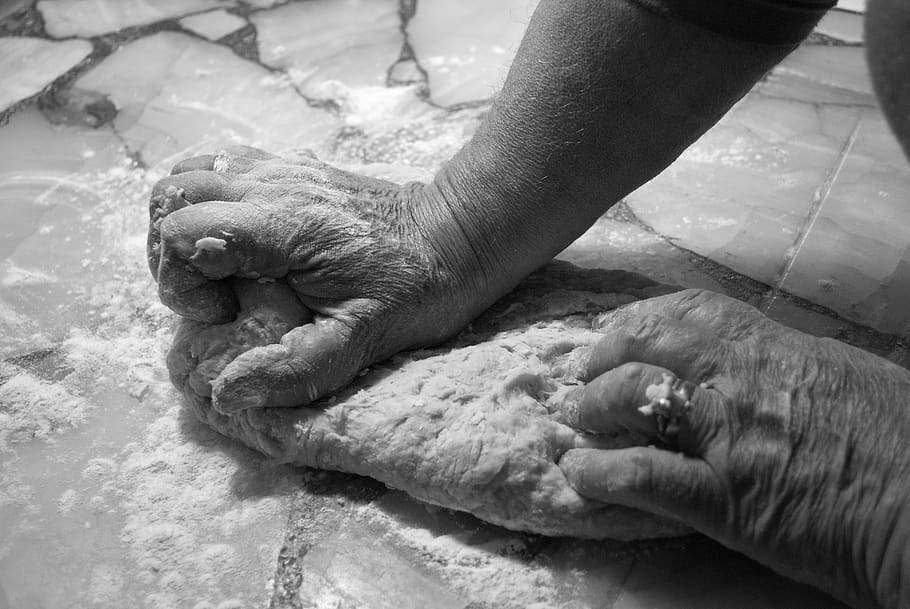 hands, mass, kitchen, flour, knead, bread, work, cook, eat HD wallpaper