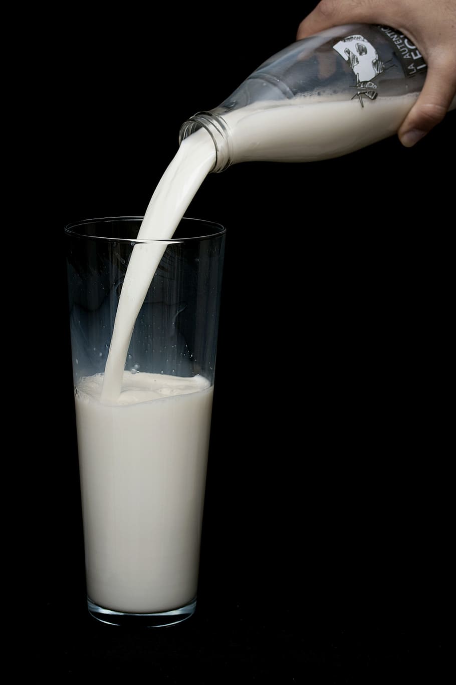 person pouring milk in glass, Health, Growth, White, Nutrition
