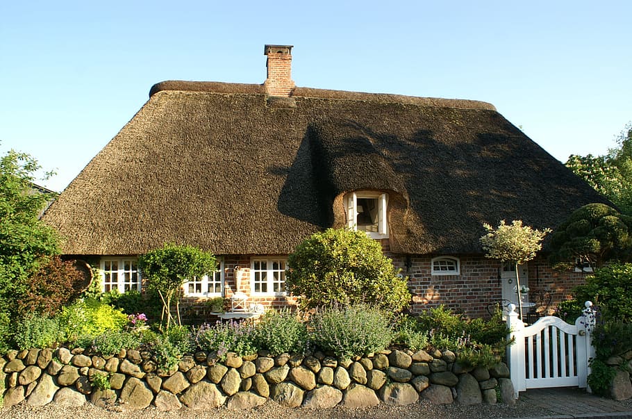 Bargum, Nordfriesland, Thatched Roof, house, architecture, cottage, HD wallpaper