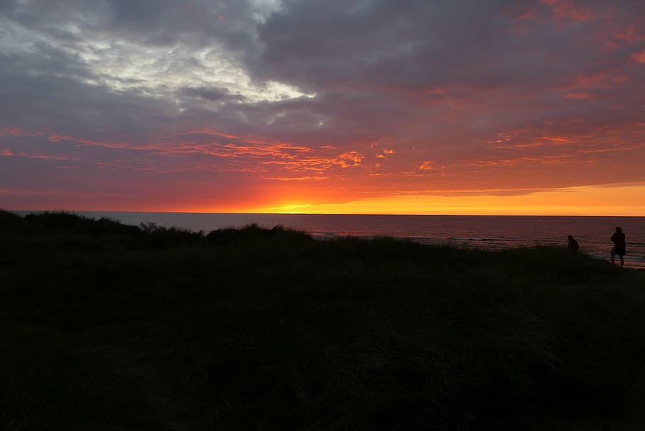 sunset, afterglow, heaven, beach, evening sky, cloud - sky HD wallpaper