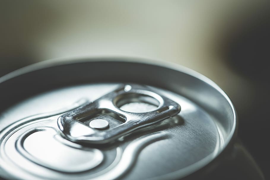 Soda Can Pop Tab Close Up, drinking, drinks, tabs, metal, close-up