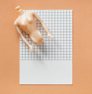 torso barbie doll, upper body, abstract, figure, peach, pattern HD wallpaper