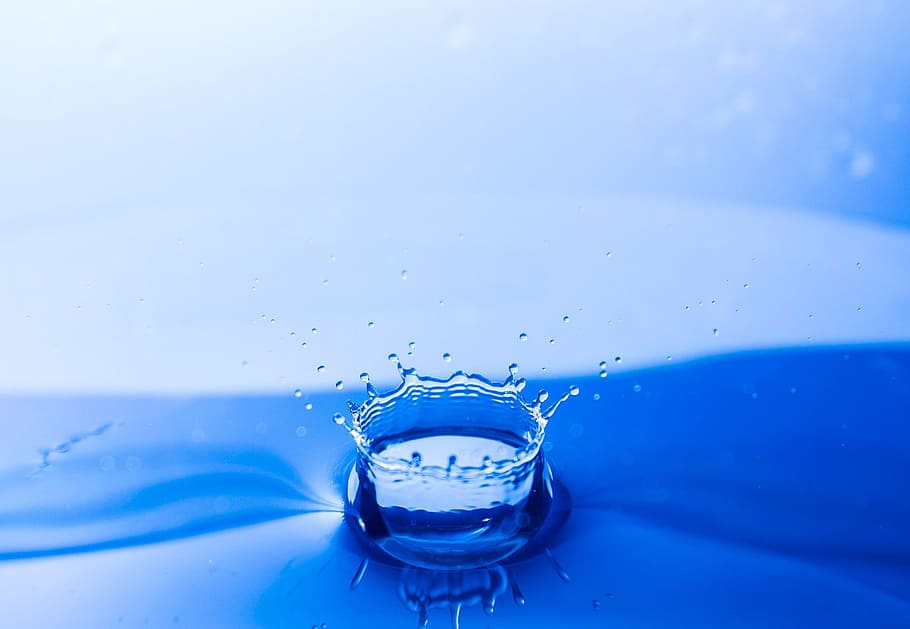 purity, cold, drink, nature, clear, clean, splash, water, blue HD wallpaper