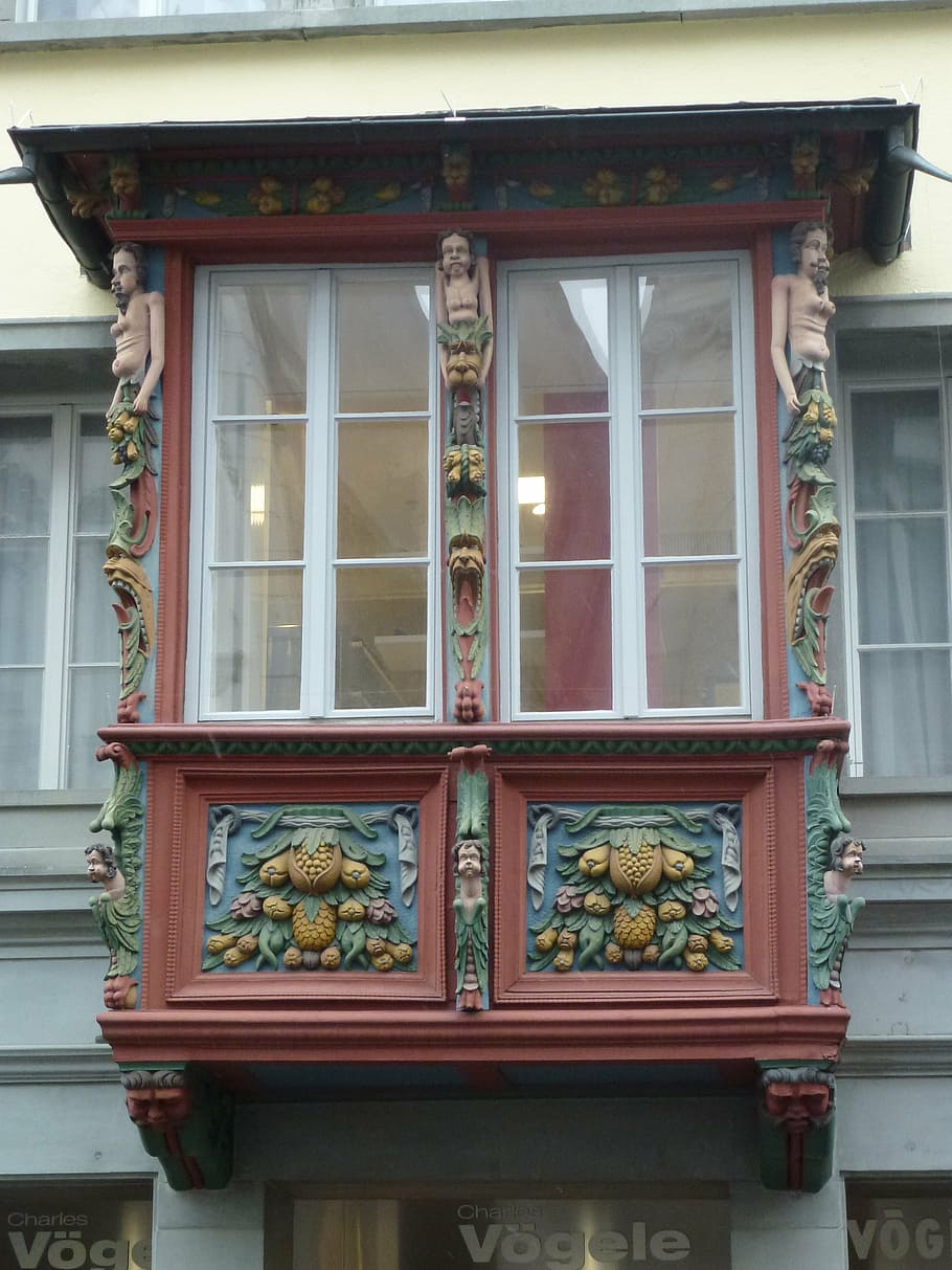bay window, homes, live, architecture, st gallen, switzerland HD wallpaper