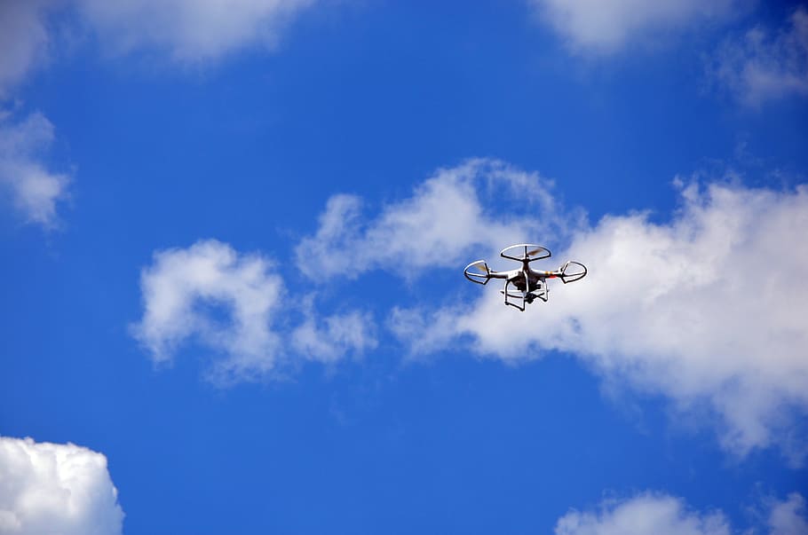 Drone, Clouds, Phantom, sky, flying, cloud - sky, low angle view HD wallpaper