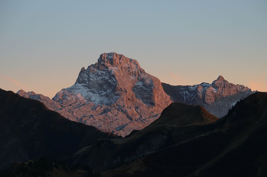 breakthrough point, aravis, sunset, mountain, sky, scenics - nature HD wallpaper
