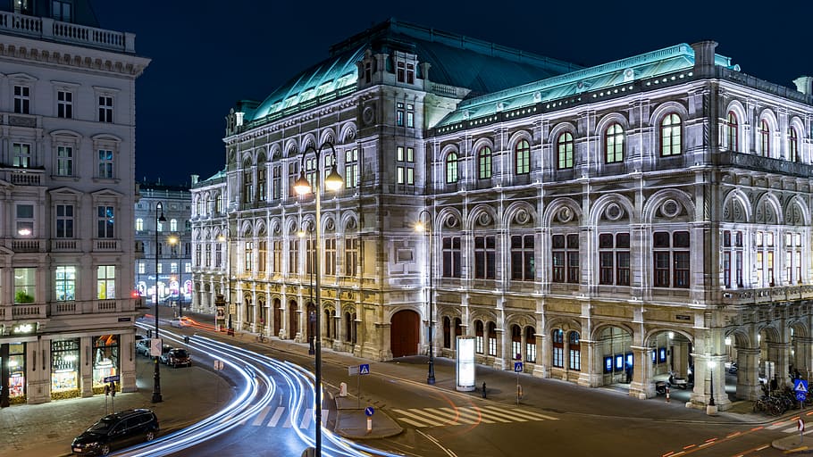 time-lapse photography of green and gray building, architecture HD wallpaper