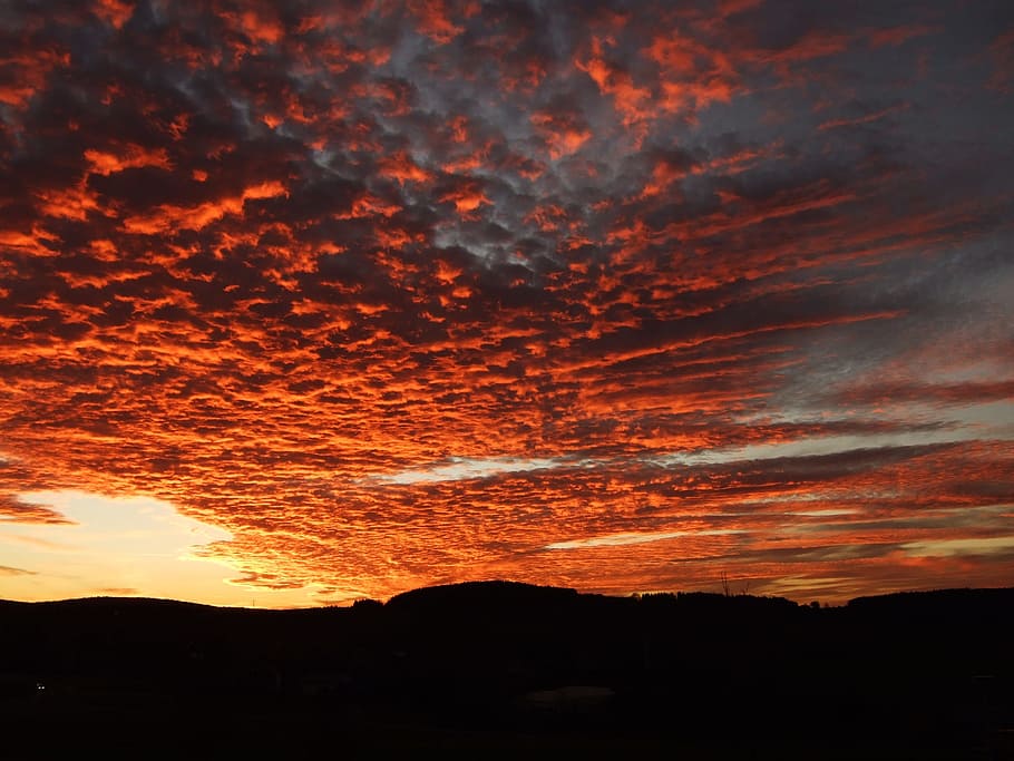 Sunset, Evening, Sky, afterglow, evening sky, nature, orange Color HD wallpaper