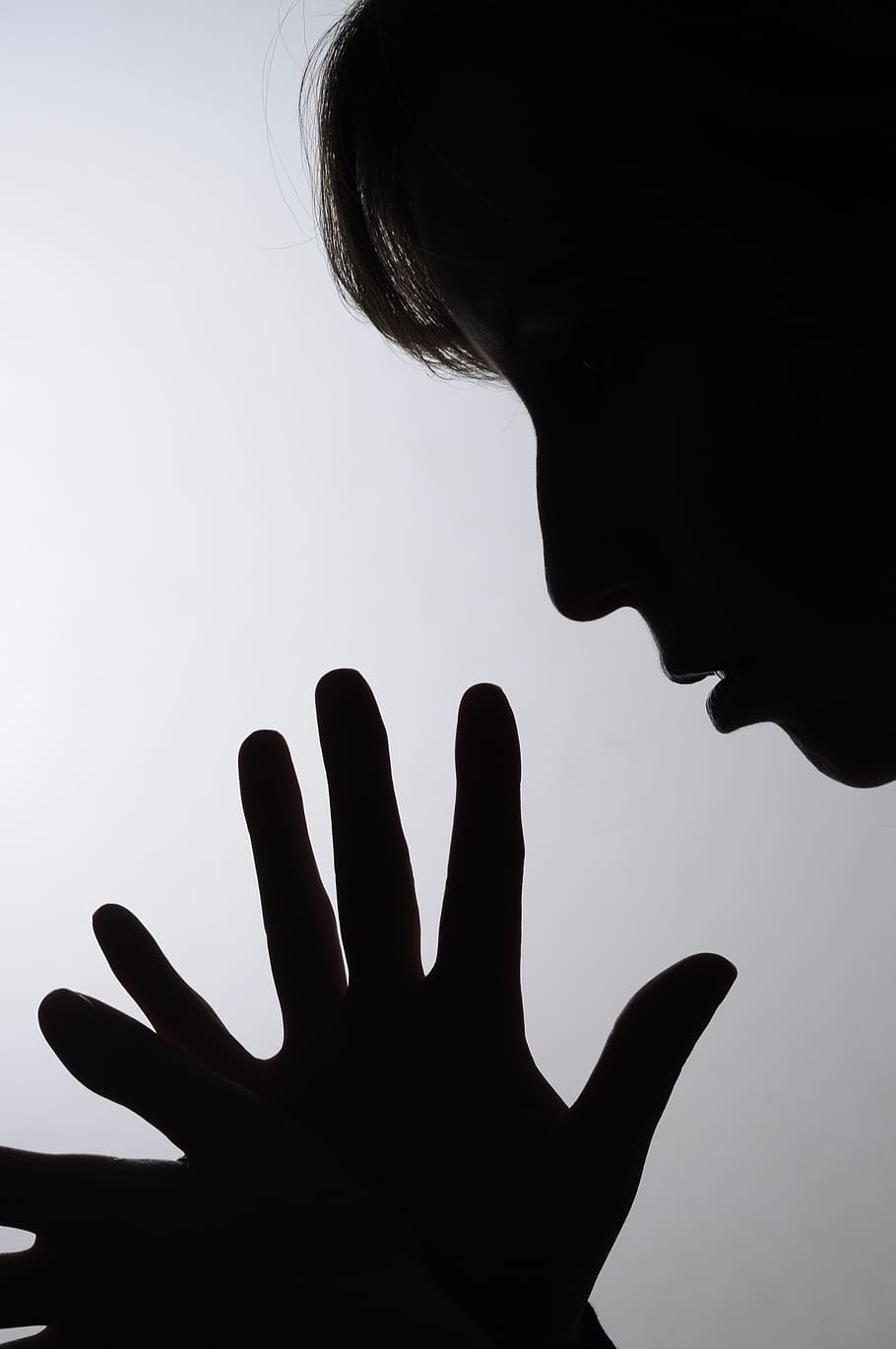 shadow, template, backlight, silhouette, white black, human hand HD wallpaper