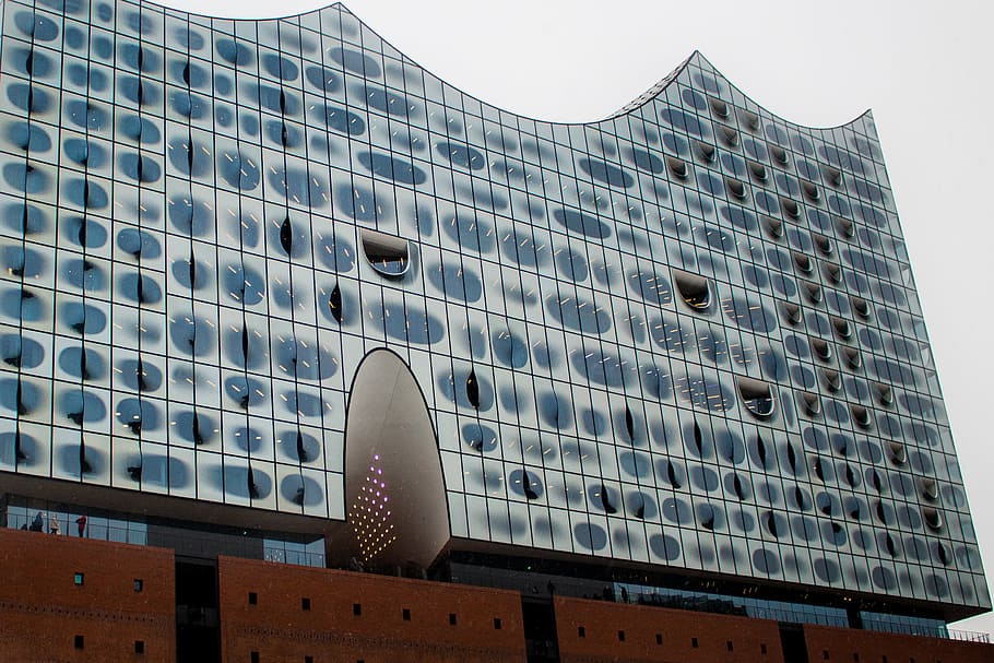 blue and white building low-angle photography at daytime, architecture HD wallpaper