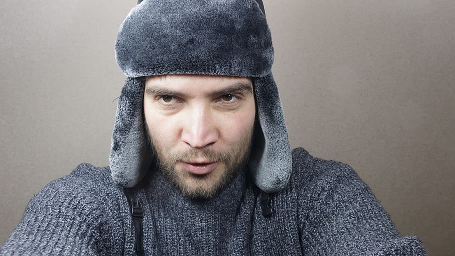 winter, cap, cold, white, man, young, background, warm, model HD wallpaper