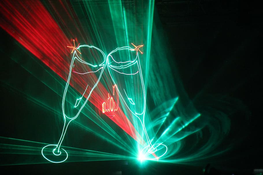 green and red LED light with wine glass wallpaper, lasershow HD wallpaper