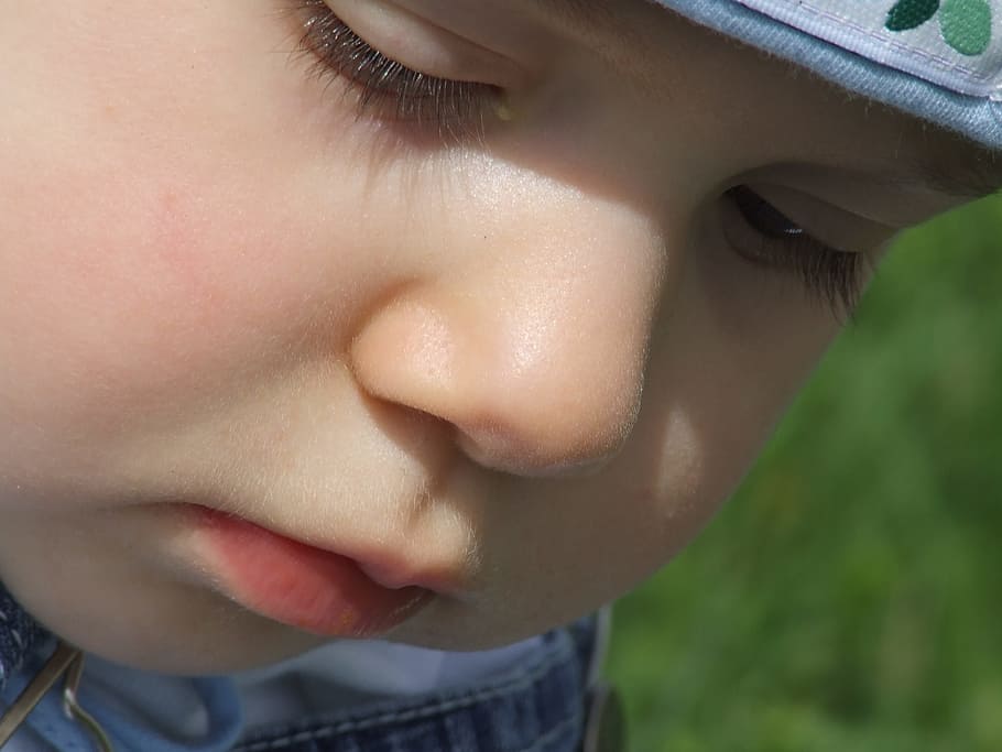 toddler's face close-up photography, Child, Small, Skin, baby HD wallpaper