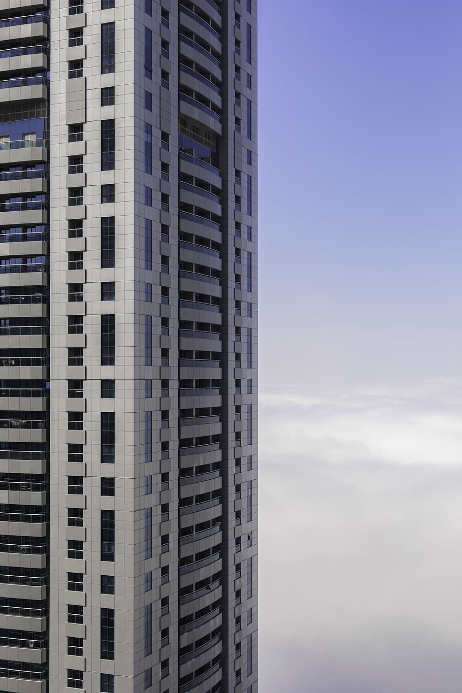 White Concrete Storage Building, architecture, blue sky, clouds HD wallpaper