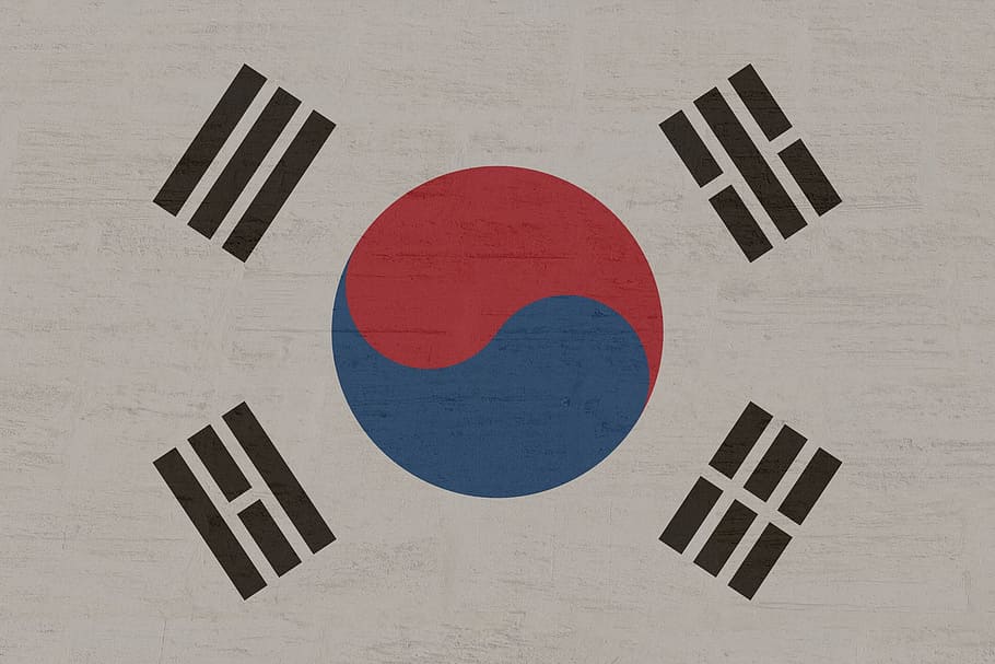 flag, banner, nation, coat of arms, south korea, land, symbol, HD wallpaper