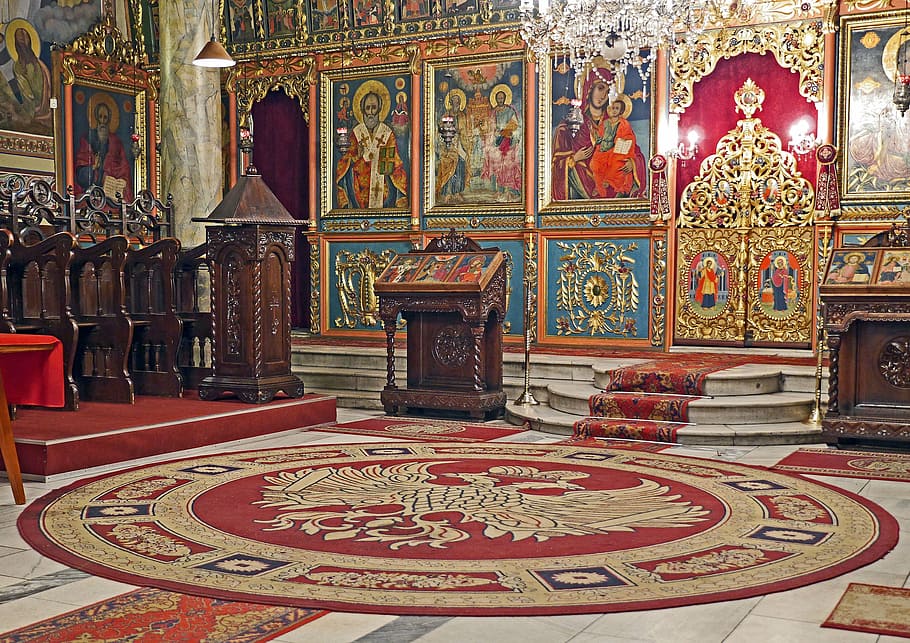 church, prayer room, orthodox, bulgarian, gilded, gold leaf