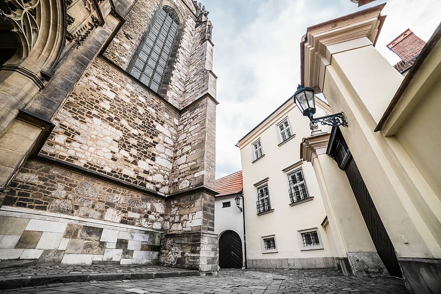 Random Streets in Old Brno, Czech Republic, architecture, castle