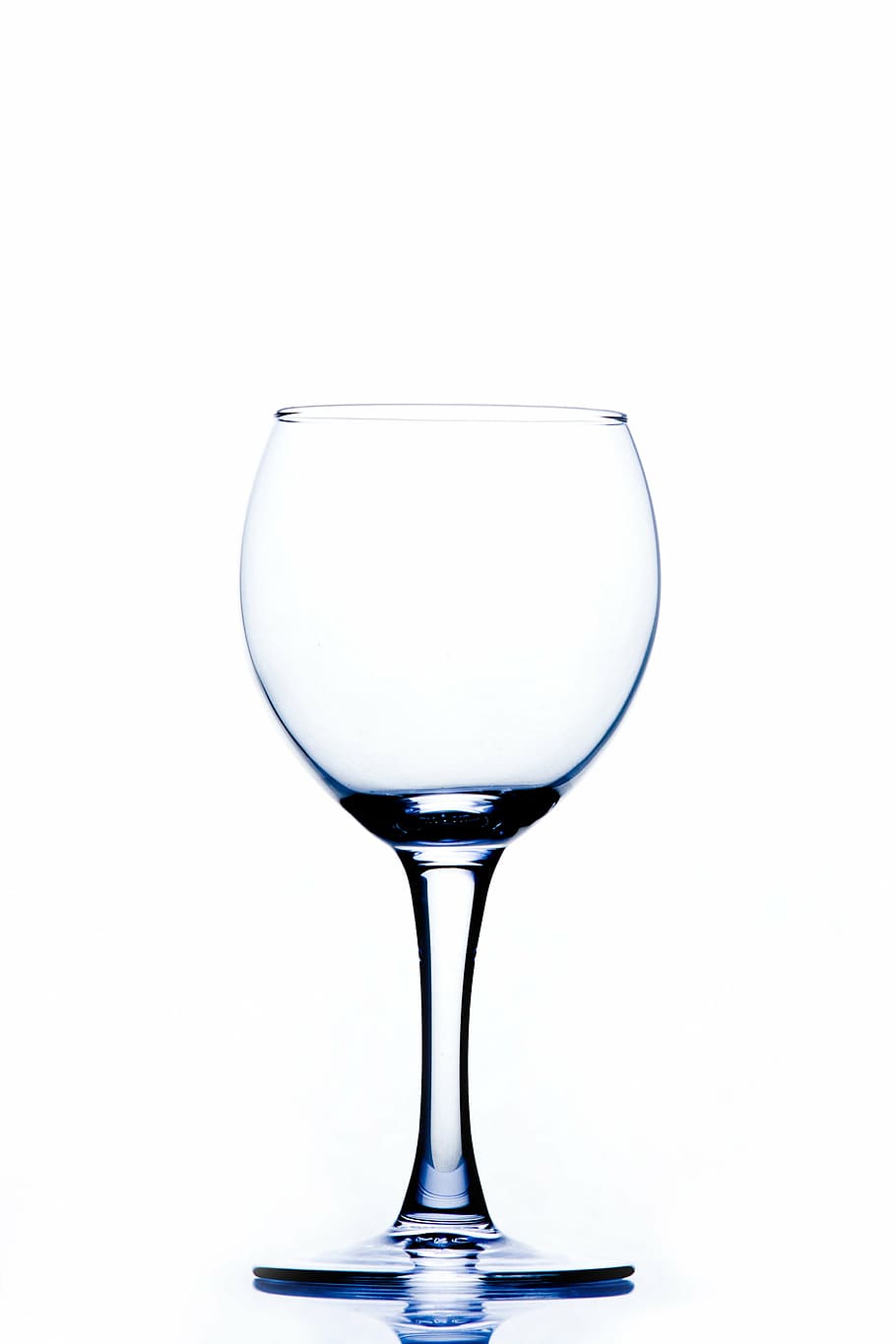 empty clear wine glass, shiny, tableware, crystal glass, transparent