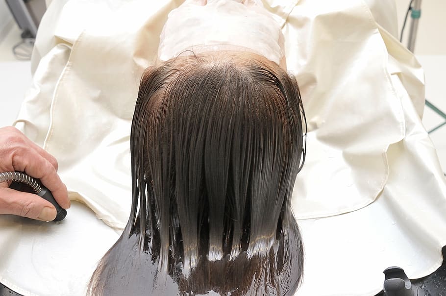 brown hair, head spa, este, scalp care, head massage, human hair, HD wallpaper