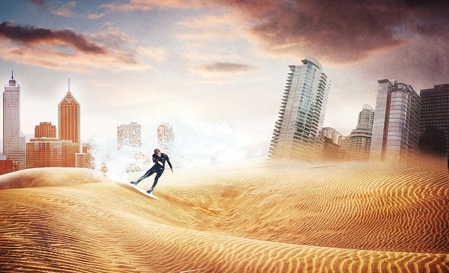 Surf, Graphics, Imaginary, city, urban skyline, skyscraper HD wallpaper