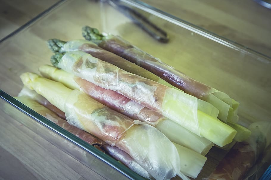 asparagus, casserole, gammon, gourmet, green, ham, seasonal, HD wallpaper
