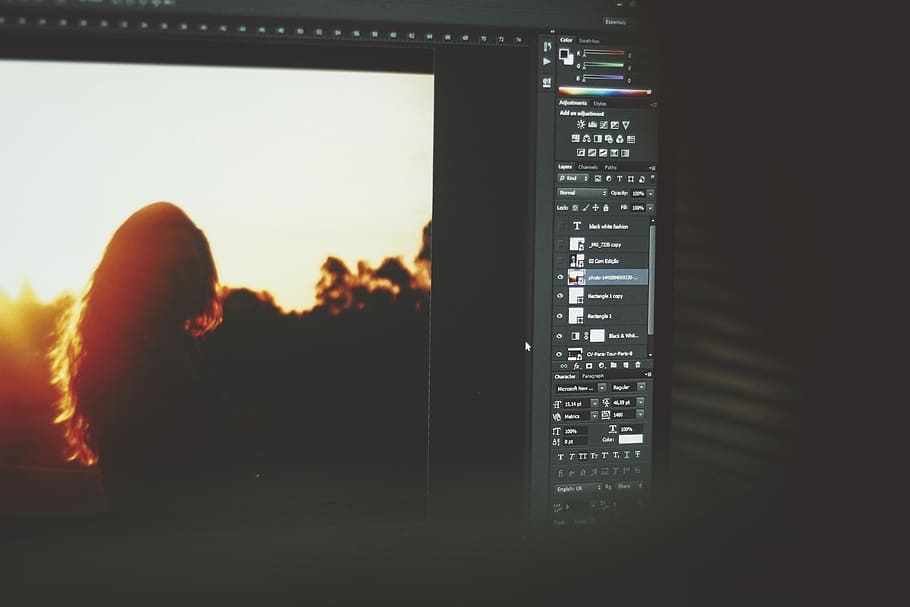 turned on computer monitor, turned on flat screen monitor, editing HD wallpaper