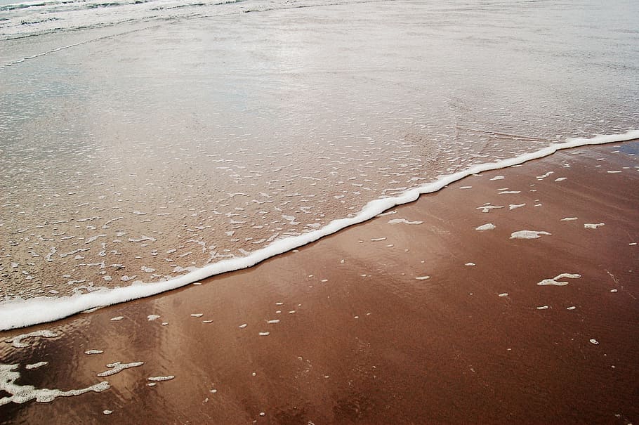 body of water, beach, tide, mirror, reflection, serene, ocean HD wallpaper