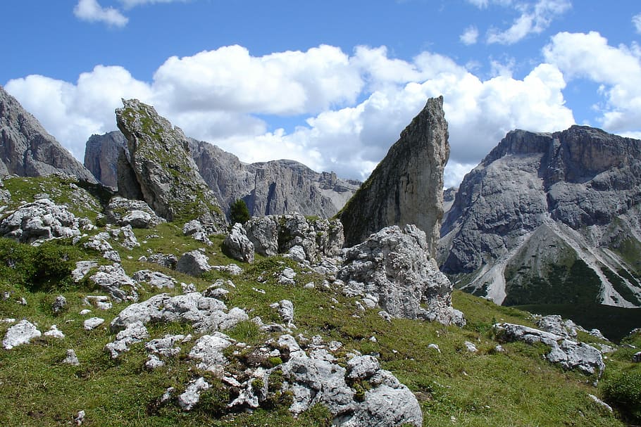 Val Gardena, South Tyrol, Alps, dolomites, cloud - sky, mountain, HD wallpaper