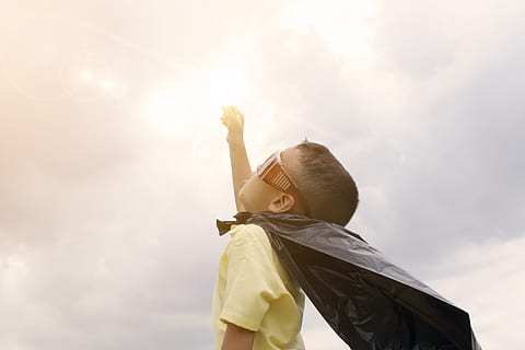 sky, person, sunglasses, clouds, boy, child, kid, little, plastic HD wallpaper