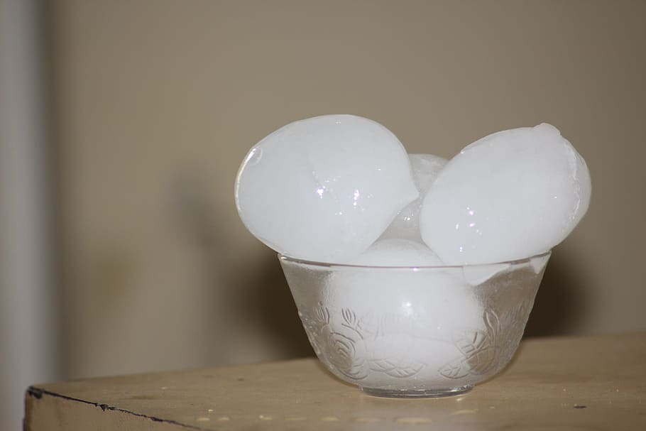 ice in glass bowl on table, Ice Cubes, Ice, Bowl, Cold, Solid HD wallpaper