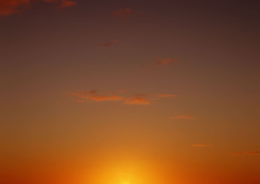 the scenery, sunset, orange sky, evening sky, orange color HD wallpaper