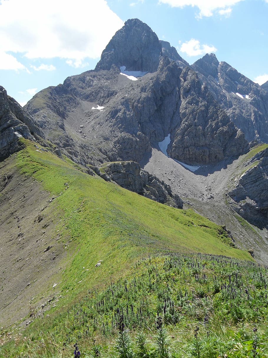 Mountains, Ridge, Trail, View, Summit, ridge trail, great, allgäu alps HD wallpaper